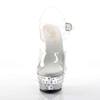 Pleaser - STARDUST608 Sandale à bride à la cheville, Pole dance chaussures - Chaussures de pole dance - Blanc/Couleur argent Product image